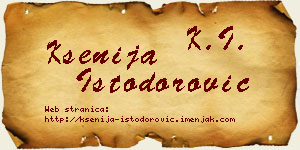 Ksenija Istodorović vizit kartica